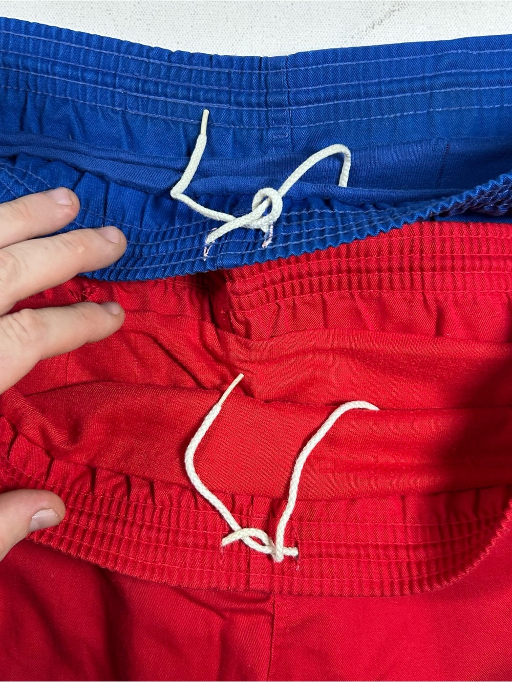 adidas Men's Athletic Shorts - Red & Blue with White Stripes - Picture 2 of 9